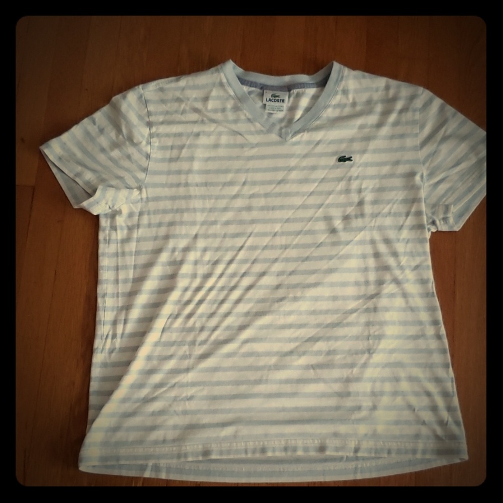 Striped Lacoste v neck